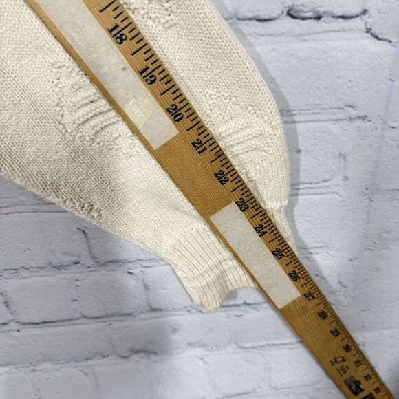 VTG 90’s Jantzen Chunky Sweater Men Large Beige Fisherman Aztec Nordic Pattern - Picture 13 of 14